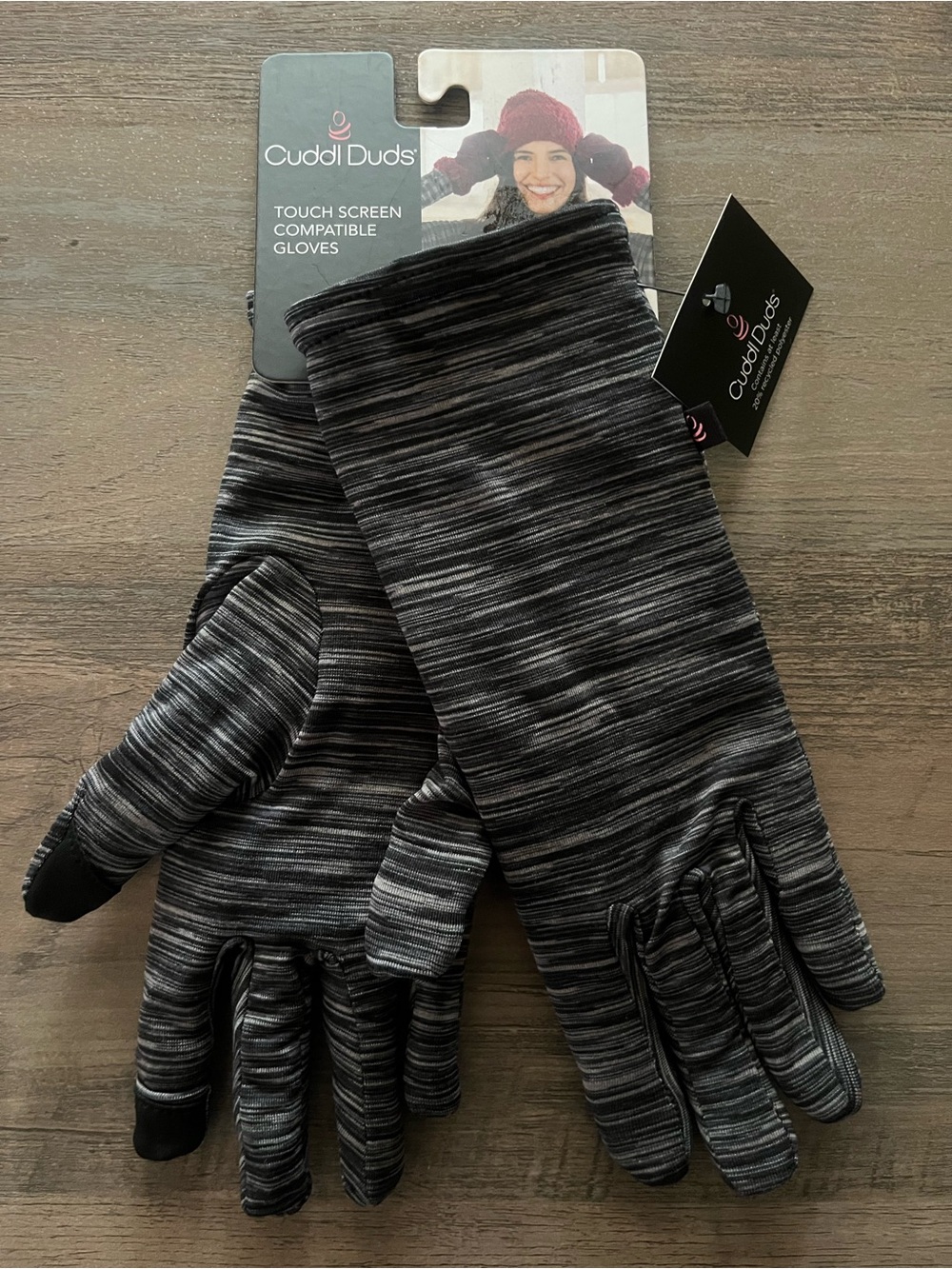 Cuddl Duds Space-Dye Touchscreen Compatible Gloves Size - Medium